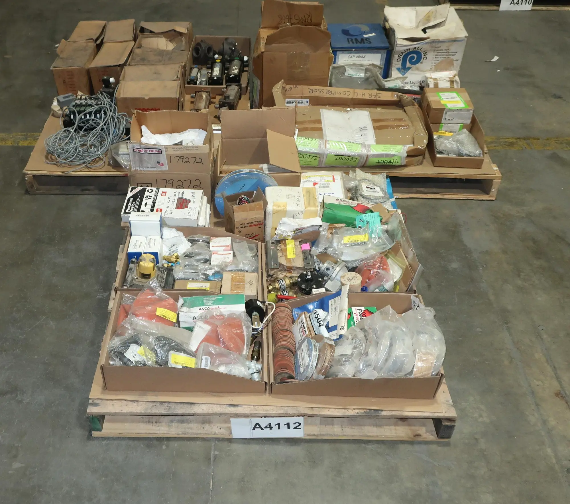 3 PALLETS OF ASSORTED VALVE AND REPLACEMENT PARTS