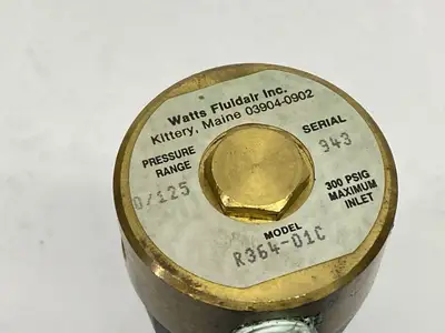 USED WATTS FLUIDAIR PRESSURE REGULATOR 0-125PSIG 1/8" NPT W/ GAUGE