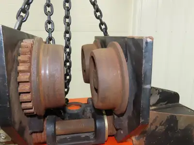 CM Lodestar L 1 Ton Electric Chain Hoist 16 FPM 15' Lift 635 Power Trolley 3PH