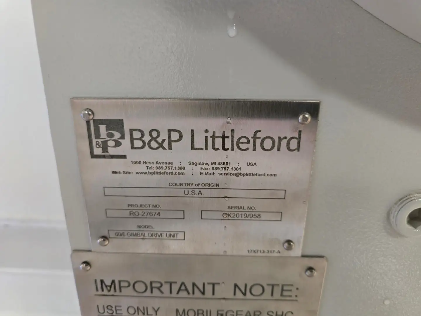 New | in-Stock B&P LITTLEFORD 60/6 GIMBAL DRIVE UNIT Gearboxes British Columbia CA | Lenmark #268206