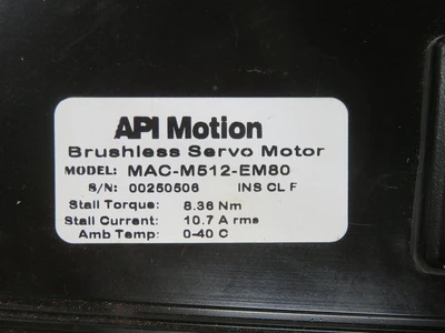 Used API MOTION _UNKNOWN_ Servo Motors | OCO Industrial #1668953