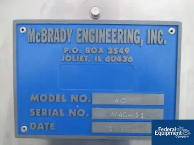 USED McBrady Engineering McBrady Engineering Exterior Vial Washer/Dryer, Model 40