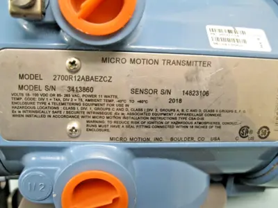 New | in-Stock Micro Motion 2700 R12 AB AEZCZ Sensors New Hampshire US | Bitter End Trading #1558062