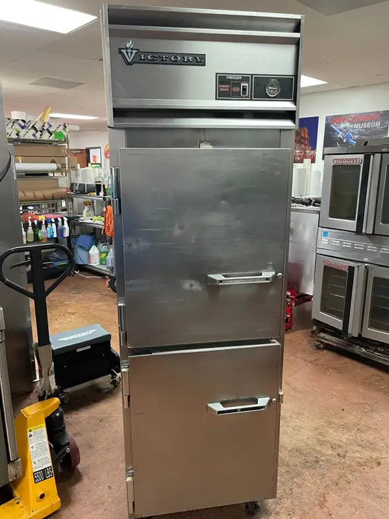 Used Victory Used Victory FA-1D-S7-HD Commercial Split Solid Door Reach in Freezer 120V AS IS Freezers Illinois US | Falcon Restaurant Supply #1376155