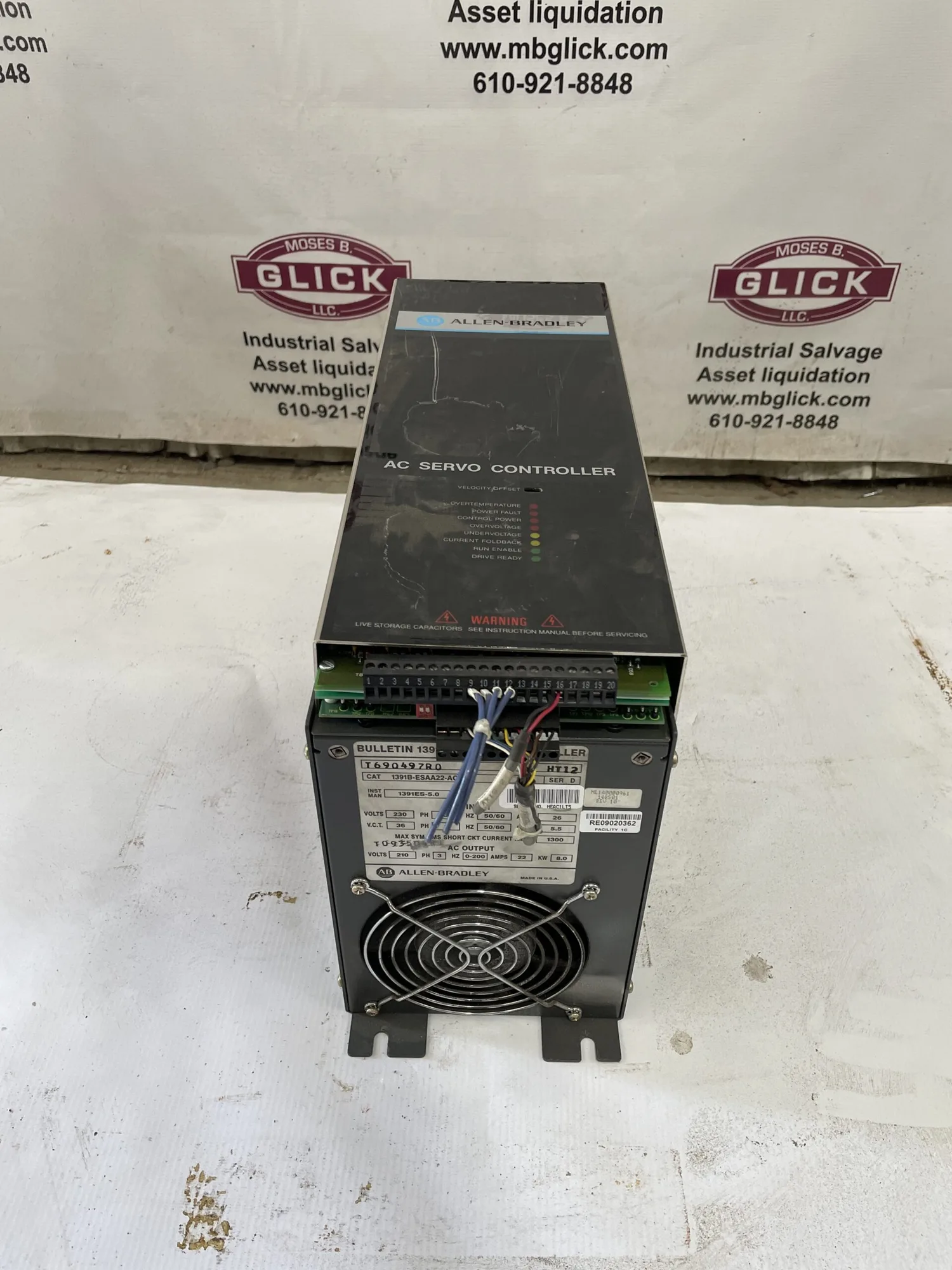 Allen Bradley 1391B-ESAA22-AQB Series D AC Servo Controller 8 KW 210V 3 PH