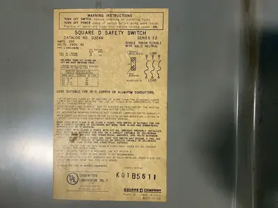 Used SQUARE D D324N Switchgears Ohio US | HGR 24 #1301628