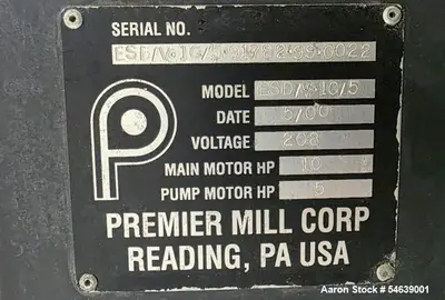Used PREMIER ESD/V-10/5 Sand - Media Mills Illinois US | Aaron Equipment #1410874