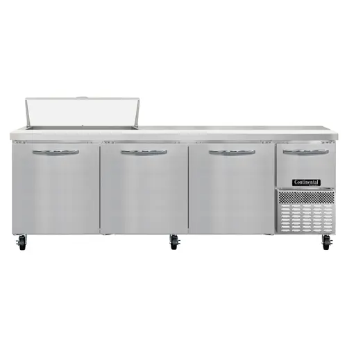 Continental RA93N10 93" Pizza Prep Table W/ Refrigerated Base, 115v