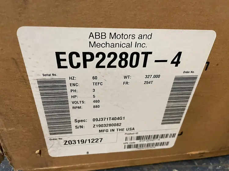 Used BALDOR ECP2280T-4 A.C. Motors Ohio US | Surplus Asset Holdings #1210039