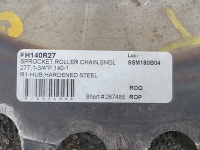 Roller Chain Sprocket H140R27, Size 140, 27 Teeth