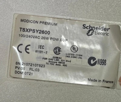 SCHNEIDER ELECTRIC TELEMECANIQUE TSXPSY2600 TSXPSY2600 POWER SUPPLY INTEGRATED