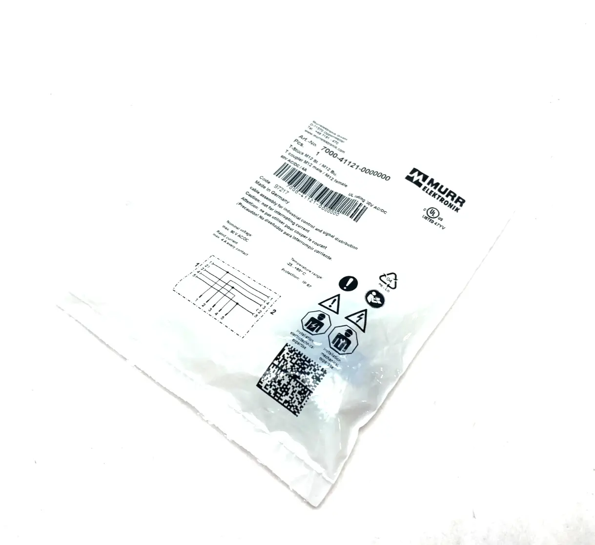 7000-41121-0000000 | Murrelektronik  T-Coupler M12 Male to Female 5-Pin - New
