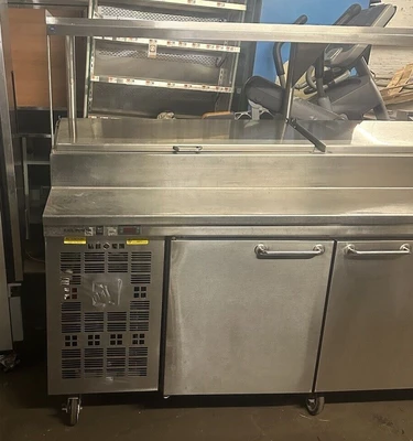 174-0190 Architectural Stainless Inc Self Contained Pizza Prep Unit w/ Overshelf