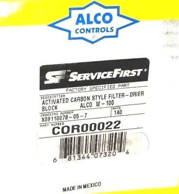 NEW ALCO CONTROLS COR00022 FILTER DRIER BLOCK KIT