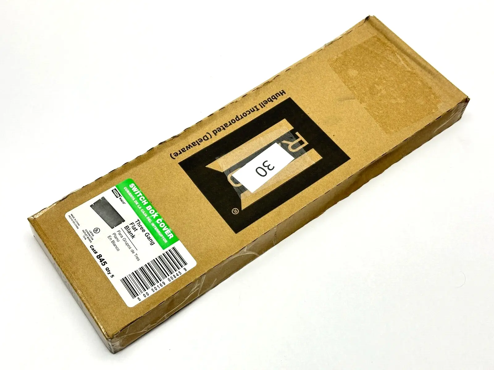 845 | Hubbell Raco  Gang Box Cover Three Gang Flat Blank PACK OF 5 - New