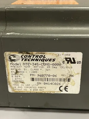 Control Techniques NTE-345-CONS-0000 1.67kW Servo Motor 3000RPM 240V