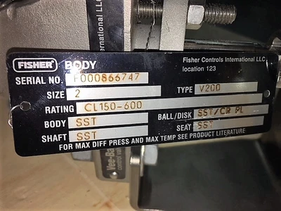 Fisher V-Ball Control Valve type V200 size 2" Unused