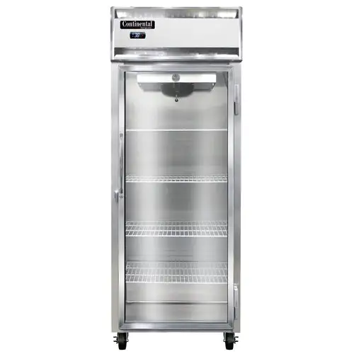 Continental 1RENSAGD 28 1/2" One Section Reach In Refrigerator, (1) Right Hinge Glass Door, 115v
