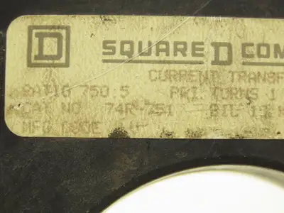 Square D 74R-751 Current Transformer 750:5 Ratio 600v 25-400 Hz