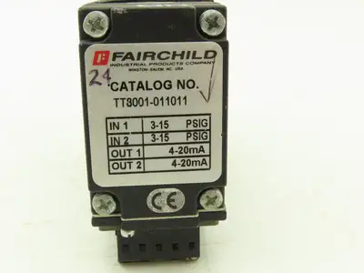 Fairchild TT8001-011011 Pressure Transducer 3-15 PSI Dual Channel Mini 2 Wire