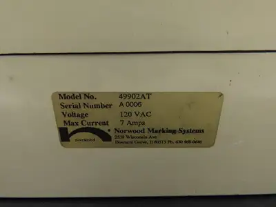 Norwood Marking Systems 49902AT Imprinter Controller Module Unit 120VAC 7A