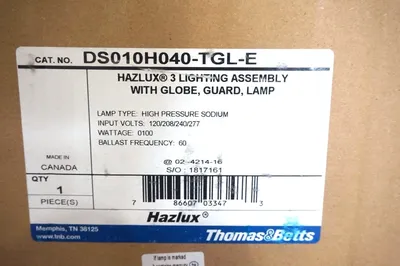 NEW THOMAS & BETTS DS010H040-TGL-E HAZLUX LIGHTING ASSY. DS010H040TGLE