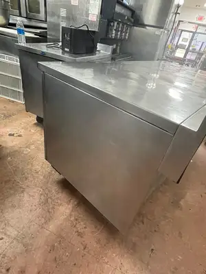 Used Randell Used 72" Randell 9235-32 Stainless 2 Door Worktop Refrigerator with Casters 120V Worktop Refrigerators Illinois US | Falcon Restaurant Supply #1375730