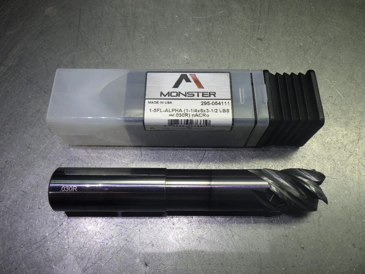 Monster 1" 5 Flute Carbide CR Endmill 1" Shank .03" R 295-054111 (LOC3587)