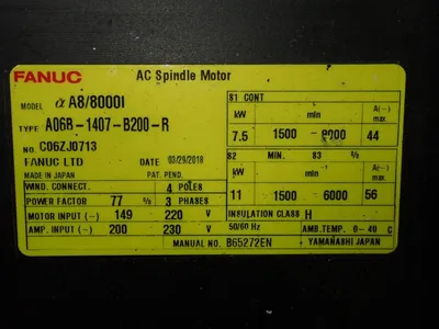USED FANUC A06B1407B200R