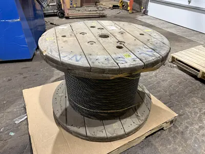 7/8" x 600' WIRE ROPE CABLE ON (2) WOOD SPOOLS: YOBRO #24344