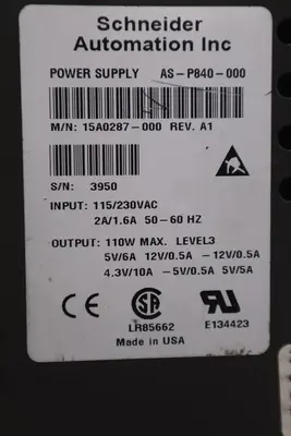 SCHNEIDER MODICON  AS-P840-000 Power Supply Module STOCK G214A