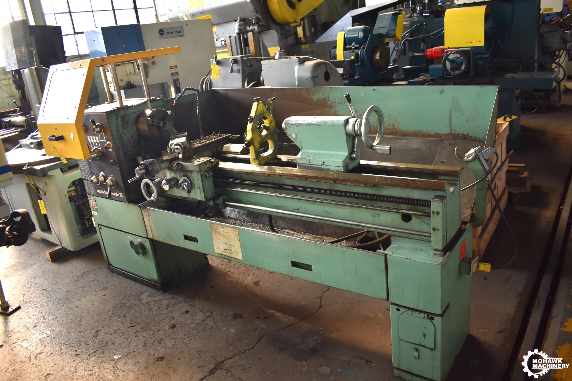 15" X 56" SOUTH BEND "CL150E NORDIC 15" GEARED-HEAD ENGINE LATHE w/TAPER - INCH/METRIC THREADING - CHUCK - STEADY REST