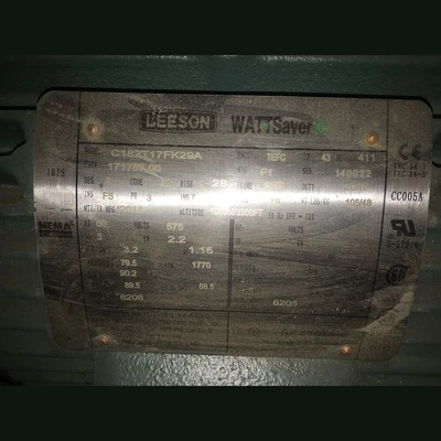 Leeson Wattsaver 3 HP Motor