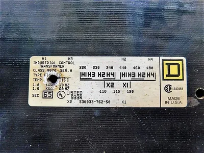 Square D 9070 K10 Industrial Control Transformer 1.0 kVA Ser. A 50/60 Hz Used