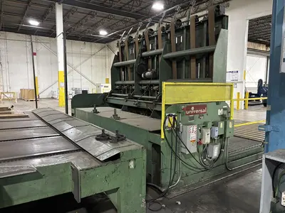 86" x 185" Universal 2 color Flexo Rotary Slotter, Sauer tooling, Sheet Stacker