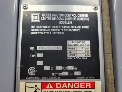 USED SQUARE D MODEL 6