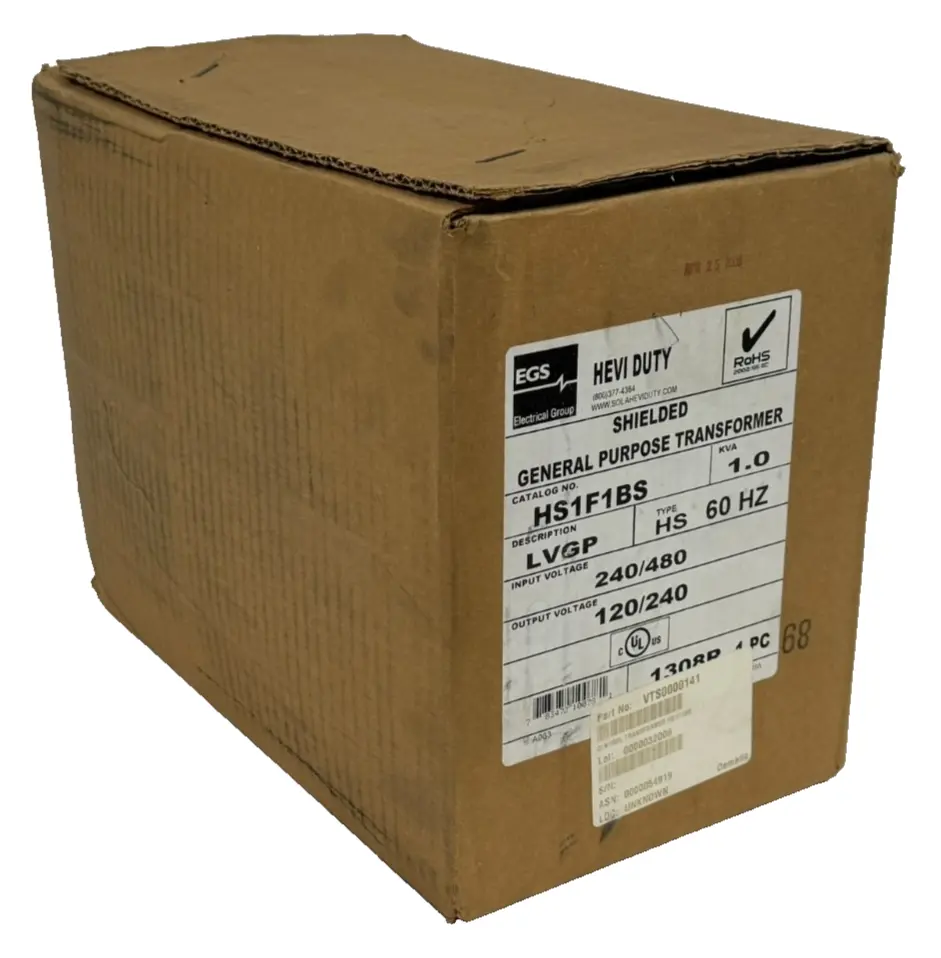 NEW EMERSON SOLA HS1F1BS TRANSFORMER 1.0KVA LVGP HS 120/480V
