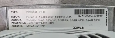 Eaton SVX001A1-4A1B1 Motor Drives/VFDs/Speed Controller (BIN654)