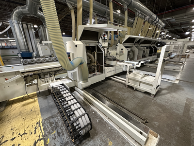 Stefani Evolution SSB Double-Sided Edgebander w/ Mahros Automatic Vacuum Loading & Unloading