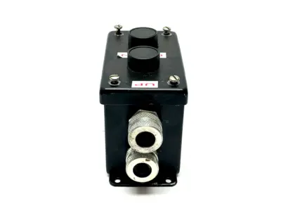 E-2PBGX | Hoffman  Pushbutton Enclosure Black w/ Allen Bradley 800E-3X10 Modules - Used