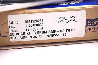 NEW ALFA LAVAL 9611920238 SERVICE KIT B EPDM SMP-SC W/ SEAL RING PLUG