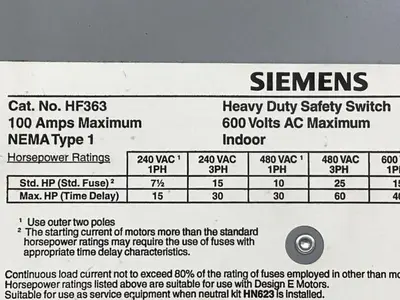 USED SIEMENS HF363