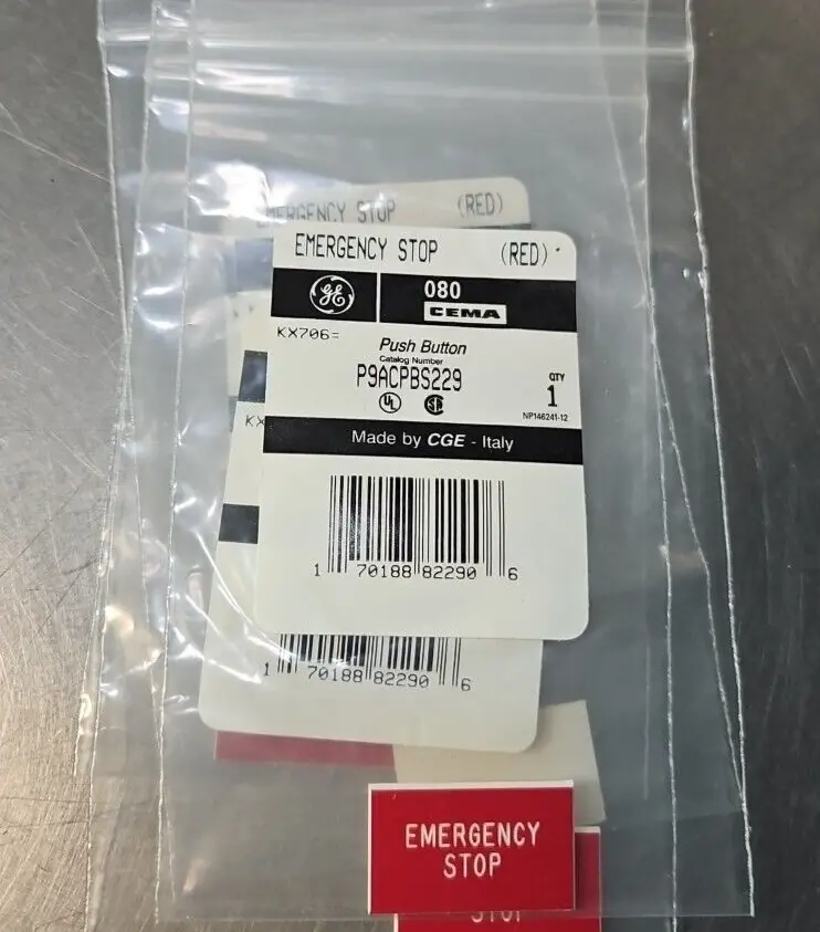 GE P9ACPBS229 push button sticker lot of 4. Loc4B18