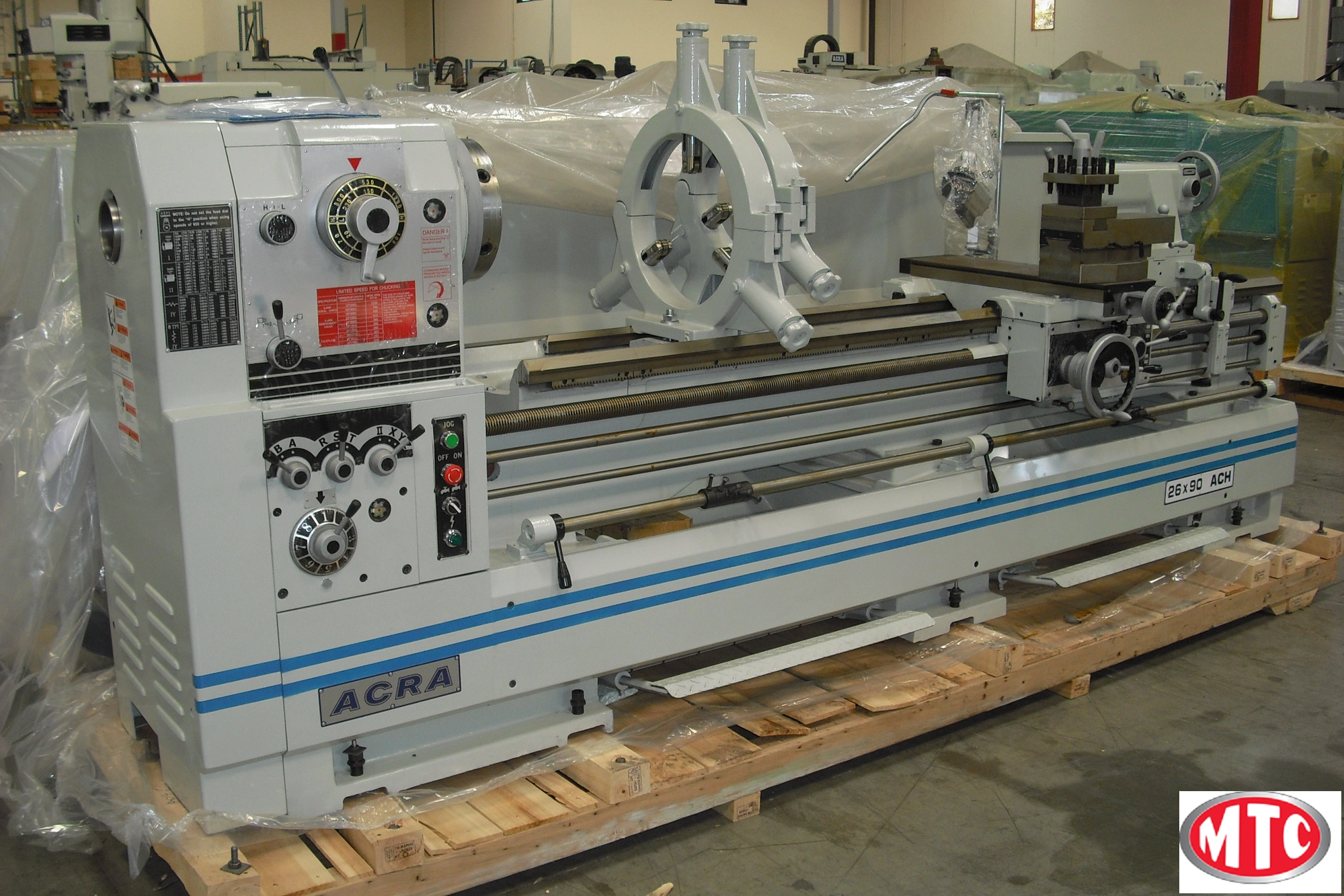 New Acra 26" x 90" Precision Engine lathe with 4" spindle bore
