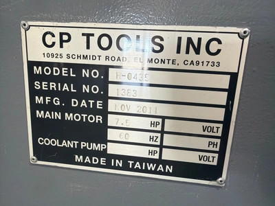 CP TOOLS BIRMINGHAM H-0435 Hydraulic Sheet Metal Shear 7.5HP USED
