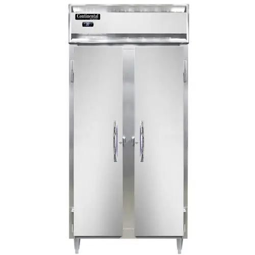 Continental D2RSENSA 36 1/4" Two Section Reach In Refrigerator, (2) Left/right Hinge Solid Doors, Top Compressor, 115v