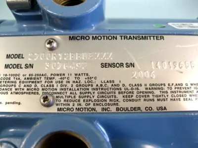 USED Micro Motion 2700 R12 BB UEZZZ