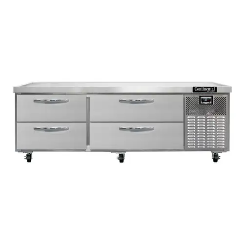Continental D72GN 72" Chef Base W/ (4) Drawers - 115v