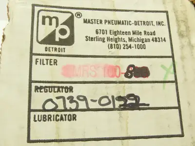 Master Pneumatic MRS100-8 Silencer Reclassifier Filter 1" NPT W/Drain Lot of 2