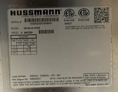 2-0016 Hussmann 2 Piece Hot Case-2018